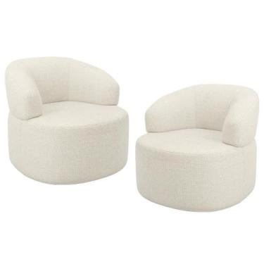 Imagem de Kit 02 Poltronas Giratória Orgânica Para Sala de Estar Living Helena L