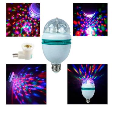 Imagem de Lâmpada Led E27 Bola Maluca Giratória Para Festas Baladas