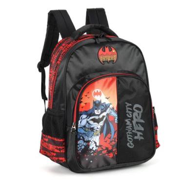 Imagem de Mochila Batman De Costas Escolar Grande Vermelho Luxcel Menino
