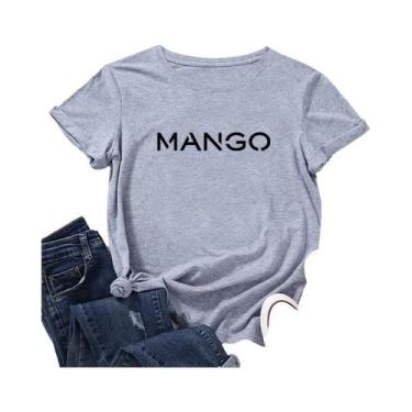 Imagem de Camiseta Feminina De Algodão Com Decote Redondo E Manga Curta, Moda Ca