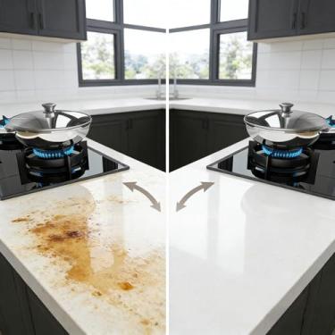 Imagem de Papel de parede resistente à água e óleo de cozinha: capa protetora para bancadas e backsplashes (tipo adesivo - jazz branco, 30 cm de largura * 3 metros de comprimento. Raspador pequeno +¥0,15, FOL)