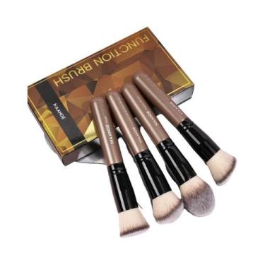 Imagem de Kit De Pincéis De Maquiagem Macios E Fofos 4 Peças: Conjunto De Pincéi