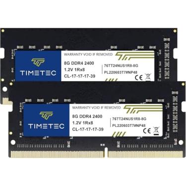 Imagem de Timetec Kit premium de 16 GB (2 x 8 GB) DDR4 2400 MHz PC4-19200 Non-ECC Unbuffered 1,2 V CL17 1Rx8 Single Rank 260 pinos SODIMM Laptop Notebook PC Memória RAM Upgrade (Kit de 16 GB (2 x 8 GB))