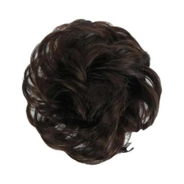 Imagem de Peruca De Coque Desgrenhado Volumoso Com Faixa De Cabelo, Cabelo Sinté