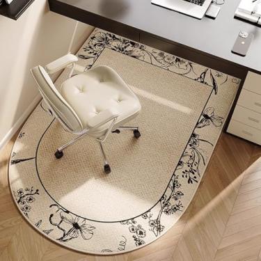 Imagem de Tapete de cadeira de escritório durável para pisos de madeira, protetor de carpete antiderrapante, tapete de área de fácil limpeza, design de pilha de laço, perfeito para escritório em casa e mesa de