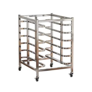 Imagem de Rack comercial de 6 camadas com rodízios - Carrinho de resfriamento de padaria de aço inoxidável para cozinha doméstica, pizzaria e soluções de armazenamento de restaurantes