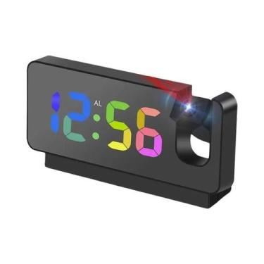 Imagem de Relógio Despertador Digital Rotativo Com Projeção, Projetor De Tempera