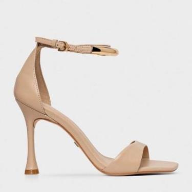 Imagem de Sandália Salto Alto Glow em Couro Bege / Nude Carrano-Feminino