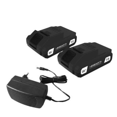 Imagem de 2 Baterias Lítio 20V Mbi-20 Menegotti 2,0Ah + carregador