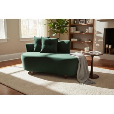 Imagem de Namoradeira Sofá Feijão Suria 150cm Orgânica Suede Verde - Mansão Deco