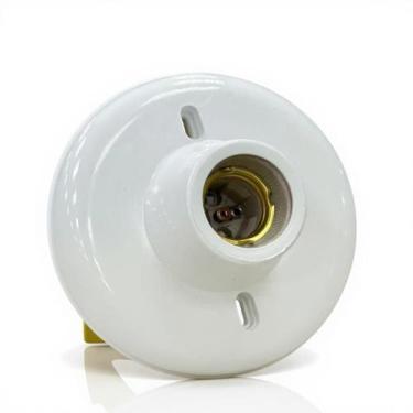 Imagem de Plafon Branco 113 Com Soquete E-27 De Porcelana - Hs Automação