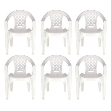 Imagem de Kit 6 Cadeiras Tramontina Iguape Polipropileno Empilháveis Branco