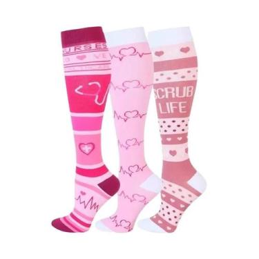 Imagem de Meias De Compressão Para Mulheres E Homens, 3 Pares, Até O Joelho, 30M