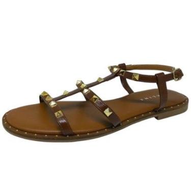 Imagem de Sandalia Feminina Rasteira Leve Passeio Casual Lia Line-Feminino