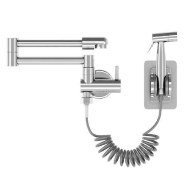 Imagem de Torneira articulada de parede com ducha lavanderia luxo - GoldenX