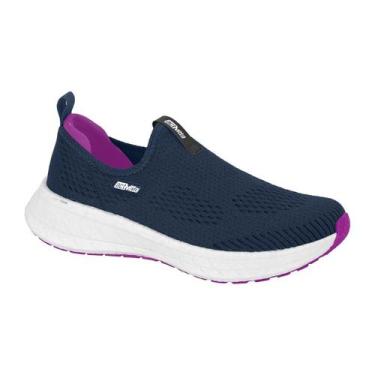Imagem de Tênis Feminino Actvitta Slip On Conforto Leve Solado Macio, Marinho, 3