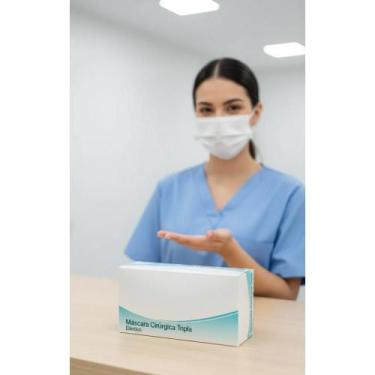 Imagem de Máscara Cirúrgica Descartável Tripla Camada 50un Elástico - Congratula