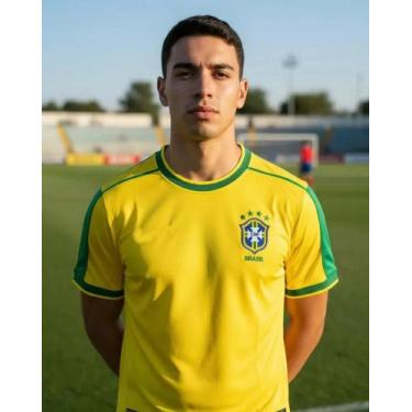 Imagem de Camisa Brasil Retrô 1998 Masculino - Série Mimitadia Tamanho:P Cor:Ama