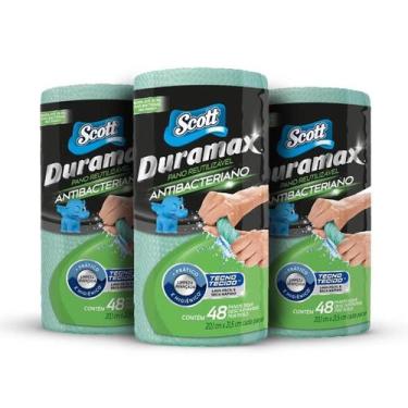 Imagem de Kit com 3 Panos Duramax Scott - Multiuso Reutilizável, Verde