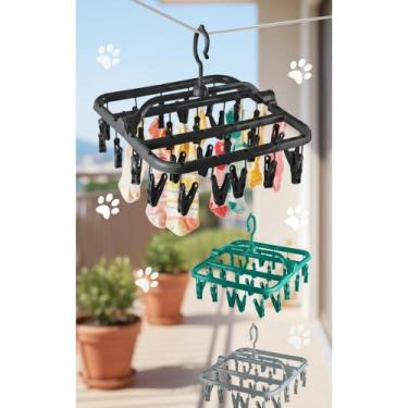 Imagem de Varal Retrátil 26 Prendedores Roupa Íntima Preto - Congratulations Sto