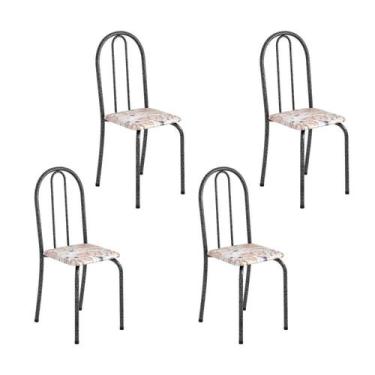 Imagem de Kit 4 Cadeiras Tubular 89x37x42 Cm Ane B - Soma Móveis