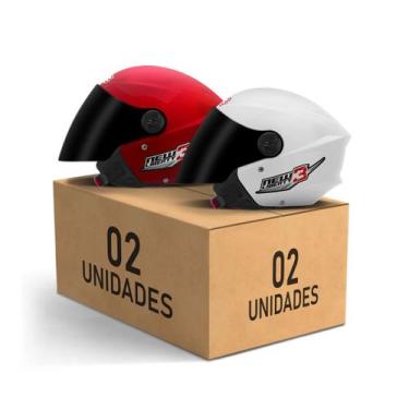 Imagem de Kit 2 Capacetes New Liberty 3 Aberto Viseira Fumê Pro Tork Masculino F