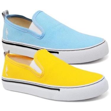Imagem de Kit Sapatênis Feminino Sem Cadarço Slip On Polo Blu Leve Calce Fácil-Feminino