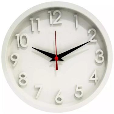Imagem de Relogio de Parede 3D Sigma Branco Plashome Escritório Cozinha Sala Com