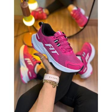Imagem de Tênis Feminino Pro One Da +Fit Academia Treinos Caminhada, Rosa, 35