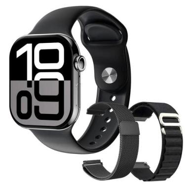 Imagem de Watch Series 10 - Microwear + 3 Pulseiras - Ios Iphon, Único, Preto