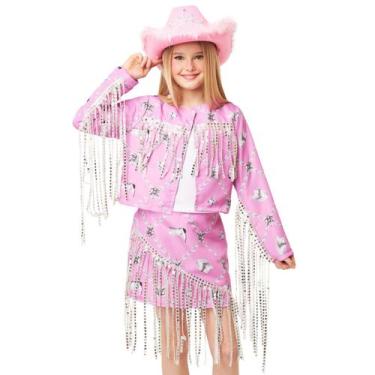 Imagem de Fantasia Boiadeira Infantil Cowgirl Rosa Country com Chapéu - Fantasia