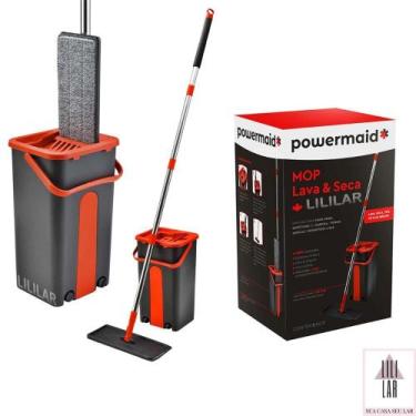 Imagem de Mop Lava Seca Tira Pó dá Brilho Esfregão Com Balde 5 Litros - POWERMAI