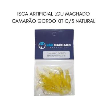 Imagem de Isca Artificial Camarão com Anzol kit 5 Unidades Cor Natural Transpare