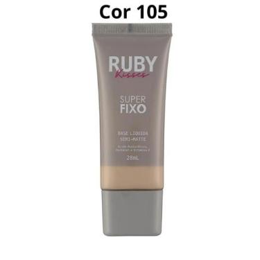Imagem de Base Liquida Semi-Matte Super Fixo 28ml - Ruby Kisses, Cor 105