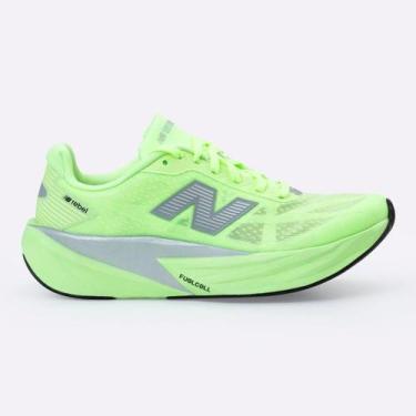 Imagem de Tênis New Balance FuelCell Rebel v5 Masculino Verde Neon, 39, Verde ne