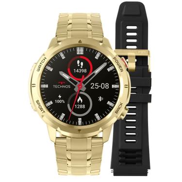 Imagem de Smartwatch Technos Connect Sports Call Tsportscad-6d Tela 1.43 Amoled com Ligações Bluetooth Dourado