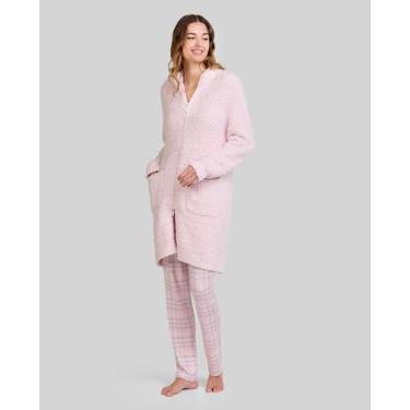 Imagem de Roupão Feminino com Zíper Macio Rosa Lohe, Rosa, XXG
