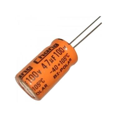 Imagem de Capacitor Eletrolítico Bipolar Storm CAPC0002 47uF X 100V 10x20mm Laranja