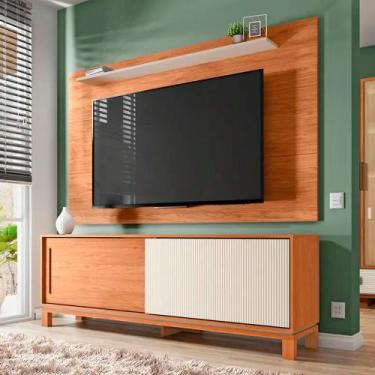 Imagem de Bancada com Painel Flora para TV até 65 Caemmun, FREIJO/OFF WHITE