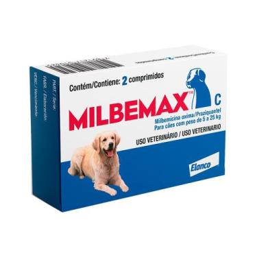 Imagem de Milbemax Vermífugo para Cães 5 a 25 kg Elanco 2 Comprimidos