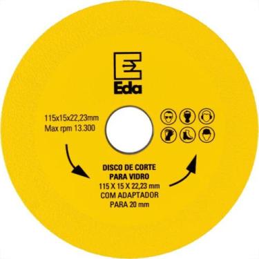 Imagem de Disco Corte Vidro Eda 115 X 15 X 22,23Mm Com Adaptador 20Mm - 0Qb