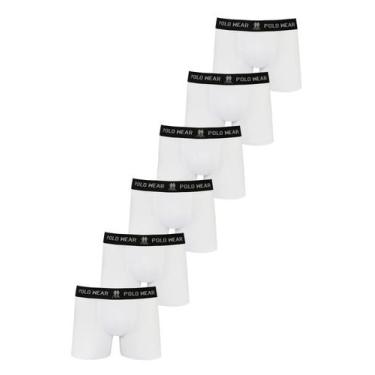 Imagem de Kit 6 Cuecas Masculina Boxer Algodão Polo Wear, Branco, P