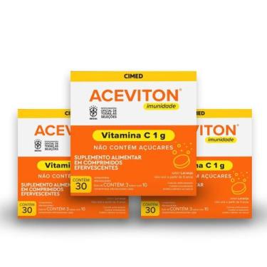 Imagem de Kit 3 Vitamina C Efervescente 1g Laranja 30 comprimidos - Cimed