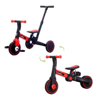 Imagem de Triciclo Infantil Com Empurrador 4x1 Bicicleta Equilíbrio Led Triking 