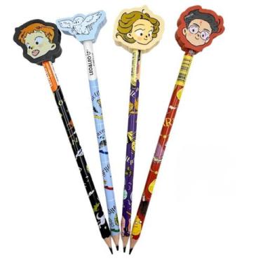 Imagem de Kit com 04 lápis com borracha na ponta Harry Potter - leo&leo