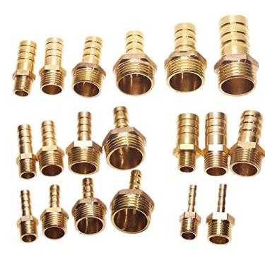 Imagem de Encaixe de tubo de latão 6mm - 25mm 8 10mm Mangueira Farpada 1/8 '1/4' 3/8 '1/2' 3/4 '1' BSP Adaptador de acoplador de cobre com junta de conector macho, 1/4 "