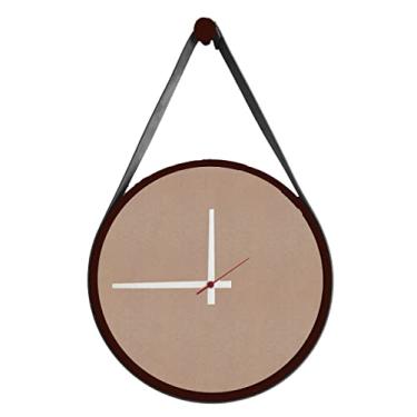 Imagem de Relógio Adnet Corten Alça Preta Mostrador Camurça Ponteiro Branco 40 cm