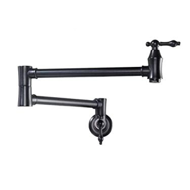 Imagem de Pkfinrd Torneira dobrável de parede para pia dupla com tomada estendida, duas alças de fechamento de cozinha com torneira única de água fria (cor: estilo 4)