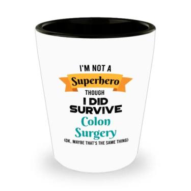 Imagem de Vidro de shot para sobrevivente de cirurgia de cólon - Presentes para sobreviventes de cirurgia de cólon - Vidro de tiro de cerâmica engraçado