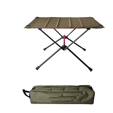 Imagem de Yajun Mesa dobrável portátil para acampamento, móveis ao ar livre, piquenique, liga de alumínio, mesa dobrável ultraleve para cozinha, jardim, festa, verde-escuro